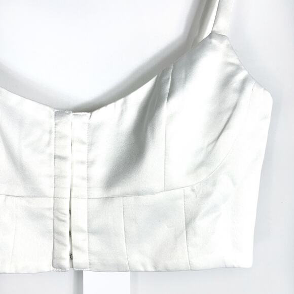 Lovers & Friends Troy Crop Top White Sleeveless Tank Corset‎ Bustier Sz S - Picture 6 of 12